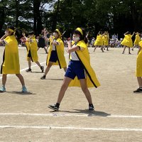 運動会予行練習！快晴の中、児童たちは一生懸命取り組んでいました